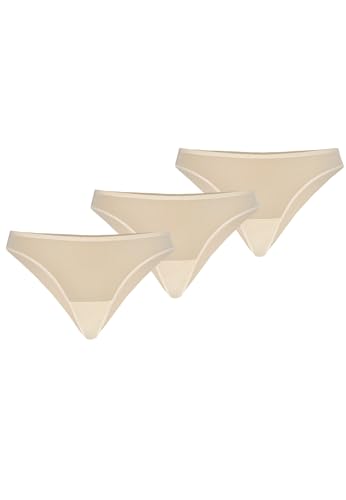 Teyli Brasilianisch Slips Damen 3er Pack mit Netz - Damen Unterwäsche - Brasilianisch Geschnittene Slip Damen Mehrfachpackung Beige M von Teyli
