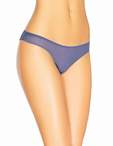 Teyli Damen Brazilian Slip Mesh Unterhosen mit Spitze Lacea Blau L von Teyli