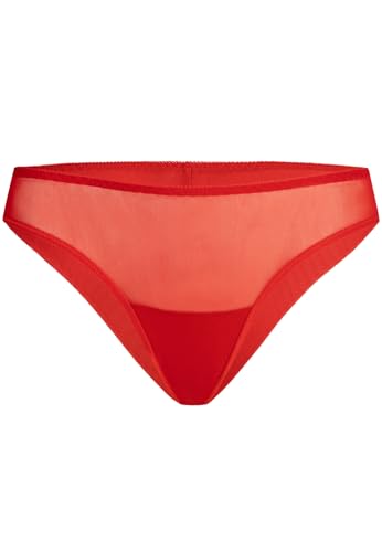 Teyli Unterwäsche Frauen Pantys Damen mit Nahtloser Abschluss - Slips Damen-Unterhosen Damen Unterwäsche - Frauen Unterwäsche Pantys Damen Slips aus Transparentem Netz Rot XL von Teyli