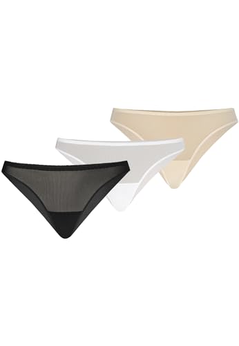Teyli Brasilianisch Slips Damen 3er Pack mit Netz - Damen Unterwäsche - Brasilianisch Geschnittene Slip Frauen – Elegantes Design Mehrfachpackung S von Teyli