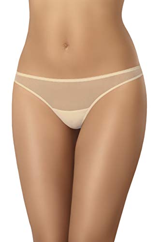 Teyli Unterwäsche Frauen Pantys Damen mit Nahtloser Abschluss - Slips Damen-Unterhosen Damen Unterwäsche - Frauen Unterwäsche Pantys Damen Slips aus Transparentem Netz Beige S von Teyli