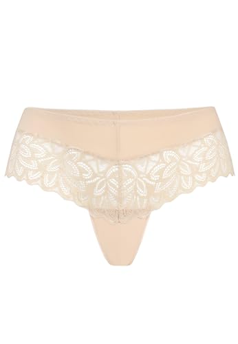 Teyli Slips Damen mit Spitzenbesatz – Damen Unterwäsche – Brasilianisch geschnittene Slip Women – Bequemer Alltagskomfort Beige M Teyli Slips Damen mit Spitzenbesatz – Damen Unterwäsche – Brasilianisch geschnittene Slip Women – Bequemer Alltagskomfort Beige M von Teyli