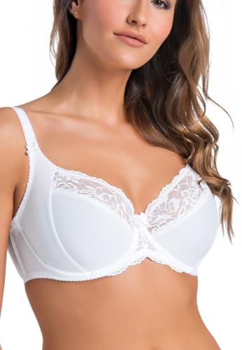 Teyli BH Damen - Minimizer BH mit Bügel - BH Grosse Grössen - BH Große Brüste - Komfort Starker Halt BH - Damen Bügel Minimizer - BH Damens Frauen Bra Weiß 115C von Teyli