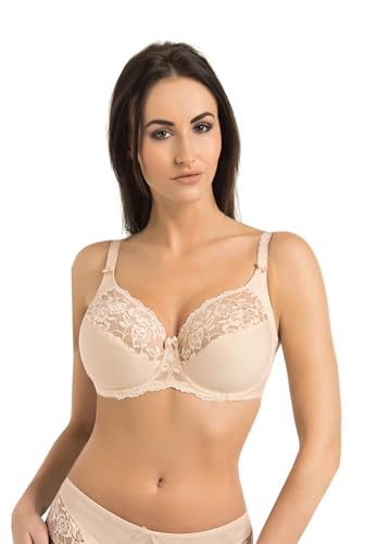 Teyli Damen BH - Minimizer BH mit Bügel - BH Grosse Grössen - BH Große Brüste - Komfort Starker Halt BH - Damen Bügel Minimizer - Damen BHS Frauen Bra Beige 70I von Teyli