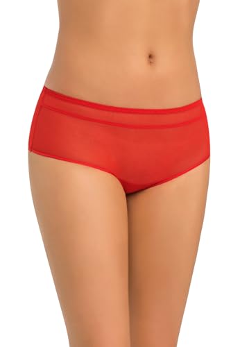 Teyli Unterwäsche Frauen Pantys Damen aus Mesh - Slips Damen-Unterhosen Damen Unterwäsche - Frauen Unterwäsche Pantys Damen Slips - Shorts für Damen Rot XL von Teyli