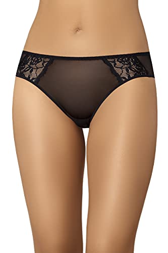 Teyli Damen Slip Mesh Unterhosen mit Spitze Samanta Schwarz XL von Teyli