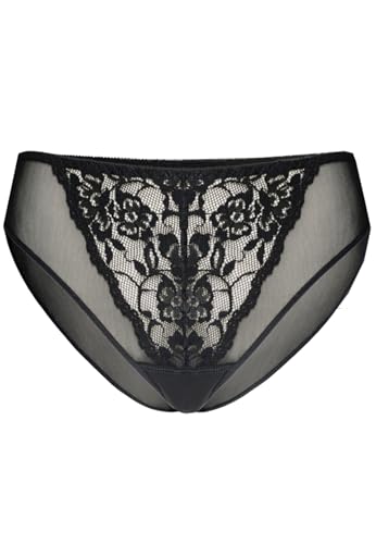 Teyli Damen Slip Mesh Unterhosen mit Spitze Schwarz L von Teyli