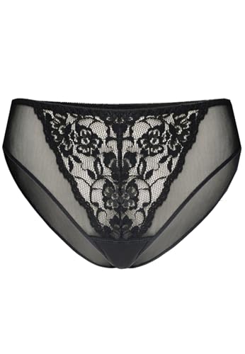 Teyli Slips Damen mit Spitzenbesatz – Damen Unterwäsche – Klassische Slip Frauen Mesh – Unterhosen mit Spitze – Bequem für den Täglichen Gebrauch zu Tragen Schwarz S von Teyli