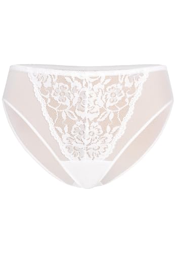 Teyli Slips Damen mit Spitzenbesatz – Damen Unterwäsche – Klassische Slip Frauen Mesh – Unterhosen mit Spitze – Bequem für den Täglichen Gebrauch zu Tragen Weiß L von Teyli