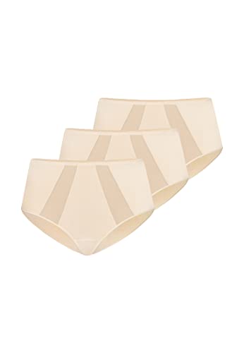 Teyli Damen Slip Taillenslip Baumwolle Hohe Taille 3er Pack Beige L von Teyli