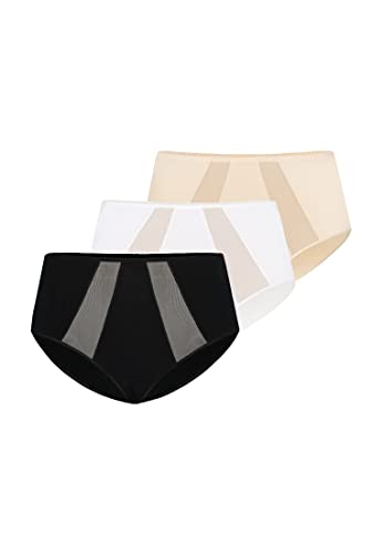 Teyli Damen Slip Taillenslip Baumwolle Hohe Taille 3er Pack Mehrfarbig XL von Teyli