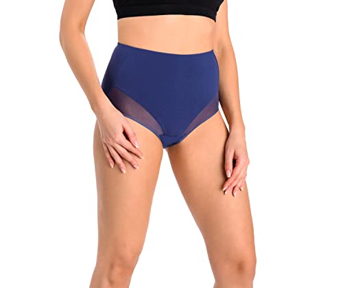 Teyli Damen Slip Taillenslip Baumwolle Hohe Taille Blue M von Teyli