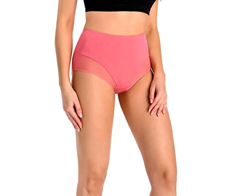 Teyli Damen Slip Taillenslip Baumwolle Hohe Taille Coral XL von Teyli