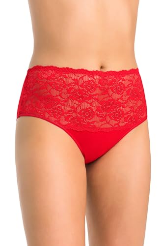 Teyli Unterwäsche Frauen Pantys Damen - Slips Damen-Unterhosen Damen Unterwäsche - Frauen Unterwäsche Pantys Damen Slips Baumwolle Rot XXL von Teyli