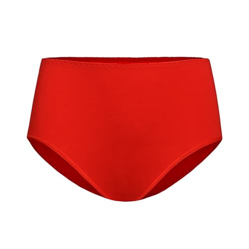 Teyli Slip Damen Baumwolle zum Kaschieren von Unvollkommenheiten - Bikinis & Taillenslips für Damen - Slips Baumwolle Damen - Slip Baumwolle Frauen Rot S von Teyli