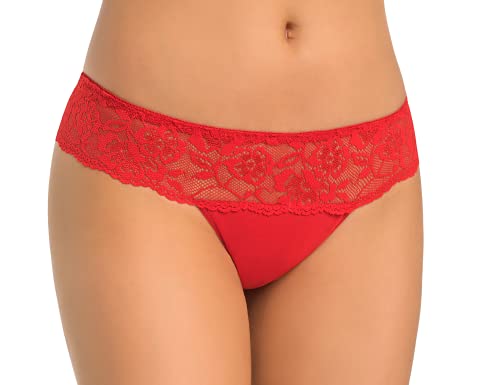 Teyli Tanga Damen Tanga String aus Spitze Comfo - String Tanga Damen String Damen - String Tanga Damen Sexy Dessous - Strings Damen Sexy Red XL von Teyli