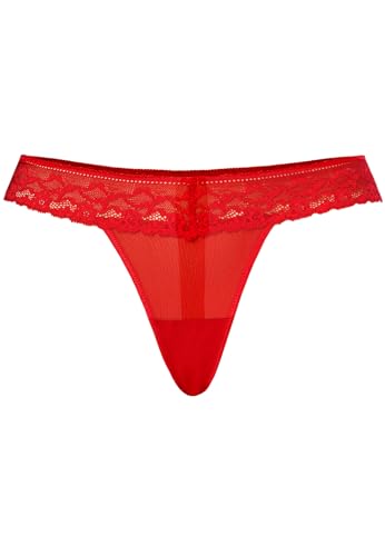 Teyli Tanga Damen Tanga String aus Spitze - String Tanga Damen String Damen - String Tanga Damen Sexy Dessous - Strings Damen Sexy Rot M von Teyli