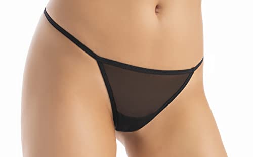 Teyli Damen String aus Mesh Schwarz L/XL von Teyli