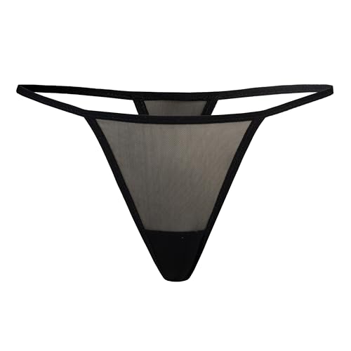 Teyli String Tanga Damen aus transparentem Mesh - Strings & Tangas für Damen aus Transparentem Mesh - Tanger Schwarz L/XL von Teyli