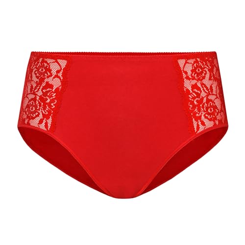 Teyli Unterwäsche Frauen Pantys Damen aus Hochwertiger Baumwolle - Slips Damen-Unterhosen Damen Unterwäsche - Frauen Unterwäsche Pantys Damen Slips mit Spitze Verziert Rot L von Teyli