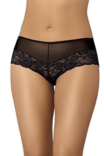 Teyli Damen Taillenslip Mesh Unterhosen mit Spitze Polly Schwarz M von Teyli