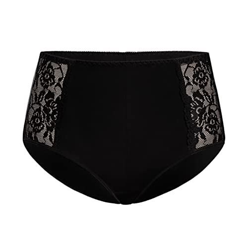 Teyli Slip Damen Baumwolle zum Kaschieren von Unvollkommenheiten - Bikinis & Taillenslips für Damen - Slips Baumwolle Damen - Slip Baumwolle Frauen mit Spitze Verziert Schwarz XXL Teyli Slip Damen Baumwolle zum Kaschieren von Unvollkommenheiten - Bikinis & Taillenslips für Damen - Slips Baumwolle Damen - Slip Baumwolle Frauen mit Spitze Verziert Schwarz XXL von Teyli