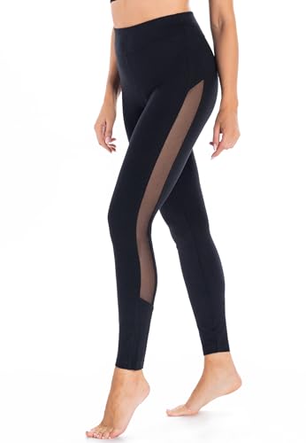 Teyli Leggings Damen Baumwolle - Leggings für Damen Leggings Push Up - Leggings Baumwolle Damen Fitness Leggins Damen - Sport Leggings Damen Mappy Schwarz L von Teyli