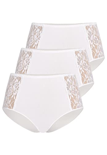 Teyli Slip Damen 3er Pack Baumwolle - Bikinis & Taillenslips für Damen - Slip Baumwolle Frauen- Women Slips mit Spitze Verziert Weiß 2XL Teyli Slip Damen 3er Pack Baumwolle - Bikinis & Taillenslips für Damen - Slip Baumwolle Frauen- Women Slips mit Spitze Verziert Weiß 2XL von Teyli