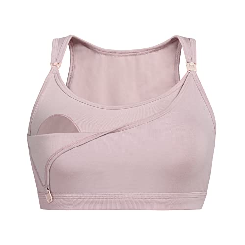 Teyli Still BH Baumwolle für Damen - Komfortabler Still-BH mit Still-Clips und weichen Cups - Stilltops Damen und Stillbhs in verschiedenen Größen und Farben Braun XXL von Teyli