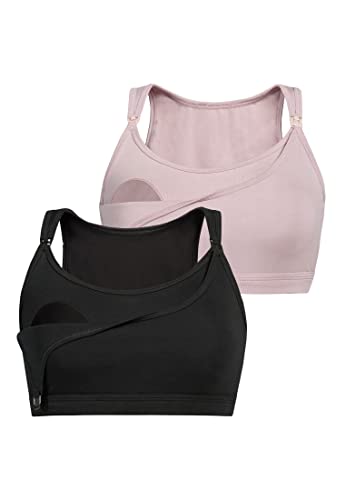 Teyli Still BH Baumwolle für Damen - Komfortabler Still-BH mit Still-Clips und weichen Cups - Stilltops Damen und Stillbhs in verschiedenen Größen und Farben Schwarz und Braun XL von Teyli