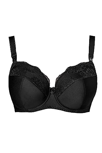 Teyli Damen Still BH - BH Bügel - BH Grosse Grössen Umstandskleidung mit Spitze - Still BH Große Brüste - Damen-BHS Stillen - Frauen Bra Schwarz 100I von Teyli