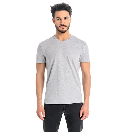 Teyli T Shirt Herren Baumwolle - Herren T Shirt mit Stilvollem Design - Tshirt Herren Ideal für Freizeit, Sport und Alltag - T-Shirt Herren Grau L von Teyli