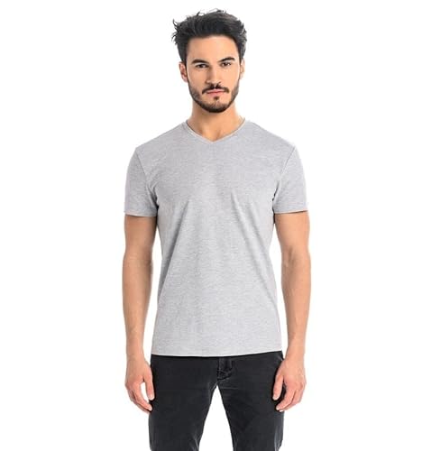 Teyli T Shirt Herren Baumwolle - Herren T Shirt mit Stilvollem Design - Tshirt Herren Ideal für Freizeit, Sport und Alltag - T-Shirt Herren Grau S von Teyli