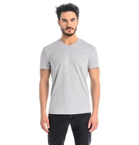 Teyli T Shirt Herren Baumwolle - Herren T Shirt mit Stilvollem Design - Tshirt Herren Ideal für Freizeit, Sport und Alltag - T-Shirt Herren Grau XXL von Teyli