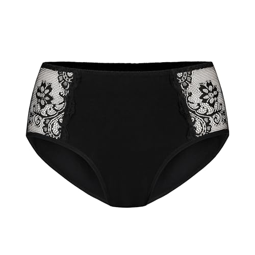 Teyli Unterhosen Damen Hoher Stand - Unterwäsche Frauen Baumwolle - Slip Damen Baumwolle Hinter der Hüfte - Slips Frauen - Panties Women - Unterhosen Bequeme und Atmungsaktive Schwarz XXL von Teyli