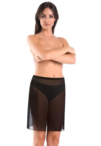 Teyli Unterrock Damen - Unterrock Damen kurz- Unterrock Damen Knielang - Petticoat Kleid Angenehm für den Körper Schwarz L von Teyli