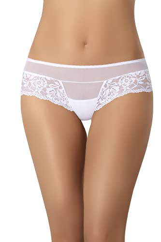 Teyli Unterwäsche Frauen Pantys Damen Brasilslips - Slips Damen-Unterhosen Damen Unterwäsche mit Spitze - Frauen Unterwäsche Pantys Damen Slips mit Rosenmotiv Gefertigt Weiß M von Teyli