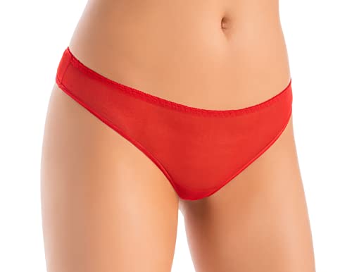 Teyli Unterwäsche Frauen Pantys Damen Gittergewebe - Slips Damen-Unterhosen Damen Unterwäsche - Frauen Unterwäsche Pantys Damen Slips - Schlichter Schnitt und Luftiges Mesh Red M von Teyli