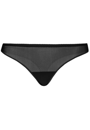 Teyli Damen String Slip – Bequeme Damenunterwäsche aus Mesh – String für Glatte Silhouette unter Kleidung - Strings & Tangas für Damen aus Transparentem Mesh Schwarz S von Teyli