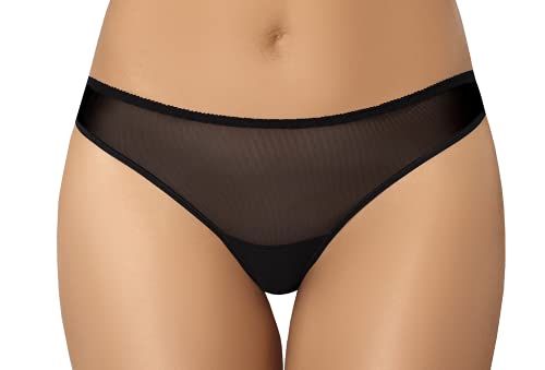 Teyli Unterwäsche Frauen Pantys Damen Gittergewebe - Slips Damen-Unterhosen Damen Unterwäsche - Frauen Unterwäsche Pantys Damen Slips - Schlichter Schnitt und Luftiges Mesh Schwarz XL von Teyli