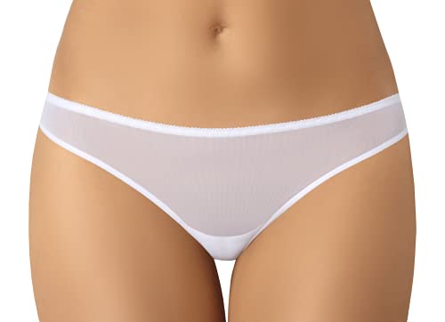 Teyli Unterwäsche Frauen Pantys Damen Gittergewebe - Slips Damen-Unterhosen Damen Unterwäsche - Frauen Unterwäsche Pantys Damen Slips - Schlichter Schnitt und Luftiges Mesh Weiß XS von Teyli