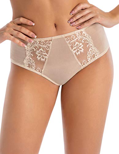 Teyli Unterwäsche Frauen Pantys Damen mit Baumwollfutter - Slips Damen-Unterhosen Damen Unterwäsche - Frauen Unterwäsche Pantys Damen Slips mit Spitze Verziert Beige XL von Teyli