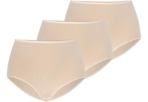Teyli Unterwäsche Frauen Pantys Damen mit Hoher Taille - Slips 3er Pack Damen-Unterhosen Damen Unterwäsche - Frauen Unterwäsche Pantys Damen Slips Pack Beige XXL von Teyli