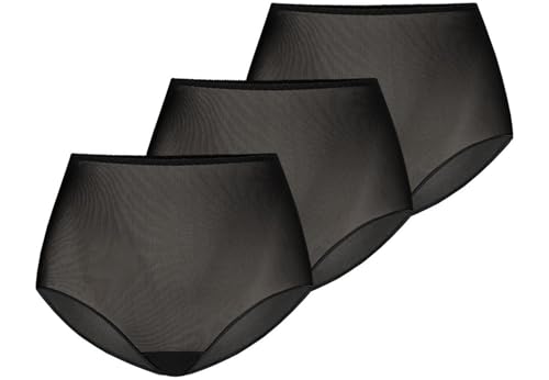 Teyli Unterwäsche Frauen Pantys Damen mit Hoher Taille - Slips 3er Pack Damen-Unterhosen Damen Unterwäsche - Frauen Unterwäsche Pantys Damen Slips Pack Schwarz XXL von Teyli
