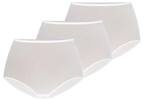 Teyli Unterwäsche Frauen Pantys Damen mit Hoher Taille - Slips 3er Pack Damen-Unterhosen Damen Unterwäsche - Frauen Unterwäsche Pantys Damen Slips Pack Weiß XXL von Teyli