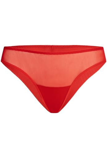 Teyli Unterwäsche Frauen Pantys Damen mit Nahtloser Abschluss - Slips Damen-Unterhosen Damen Unterwäsche - Frauen Unterwäsche Pantys Damen Slips aus Transparentem Netz Rot 3XL von Teyli