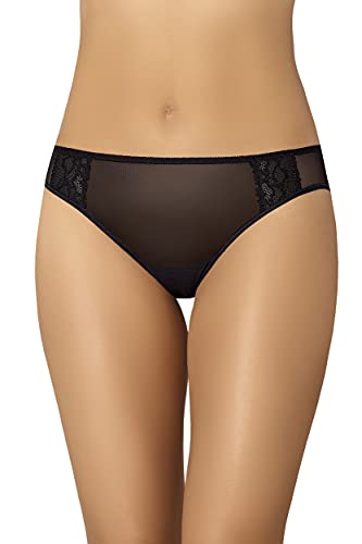 Teyli Unterwäsche Frauen Pantys Damen mit Niedriger Taille - Slips Damen-Unterhosen Damen Unterwäsche - Frauen Unterwäsche Pantys Damen Slips aus Hochwertigem Transparentem Mesh mit Spitze Schwarz XS von Teyli