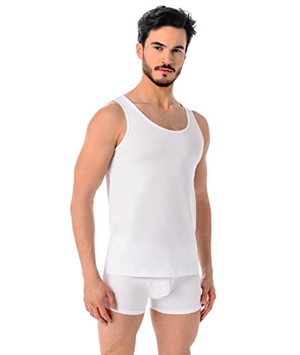 Unterwäsche-Set für Männer - Baumwoll-T-Shirt und Boxershorts - klassischer Schnitt - 100% Baumwolle Weiß XXL von Teyli