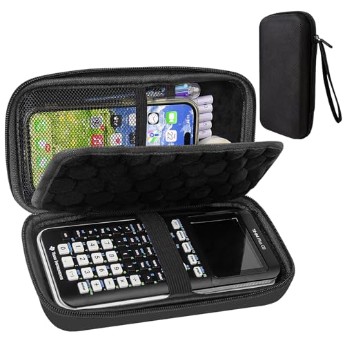 Hartschalenkoffer kompatibel mit Texas Instruments TI-84 Plus CE/TI-84 Plus/TI-Nspire CX II CAS/TI-Nspire CX II/TI-83 Plus/Casio fx-9750GII Grafikrechner, Aufbewahrungsbox mit Blasenschutz, Schwarz von Teyomi