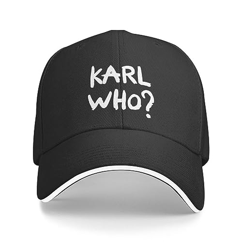 Baseball Cap Hip Hop Sonnenhut Custom Karl Who Slogan Baseball Cap Damen Herren verstellbar Papa Hut Sport Snapback von TeysHa